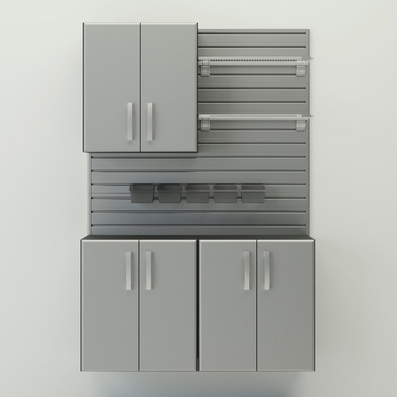 Flow Wall 4 Piece Deluxe Workstation, Silver
