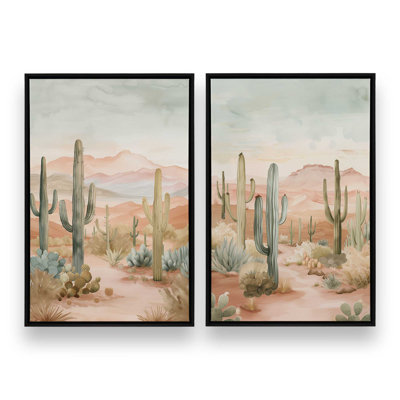 Cactus Waltz Set of 2 Canvas Prints