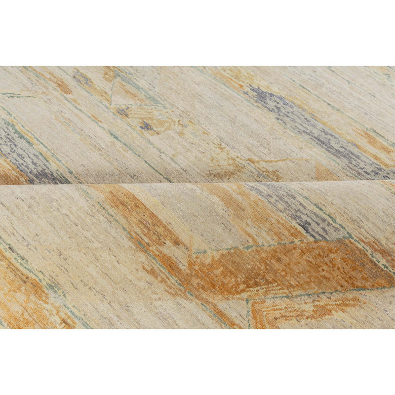 Hand Knotted Wool Abstract Indoor Rug, Rectangle 9' x 12'