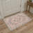 Airville Floral Machine Washable Blush/Beige/Teal Indoor Area Rug With Non-Slip Backing-2076604128