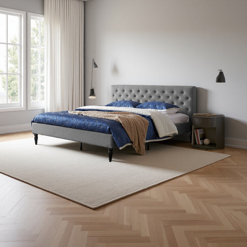 UPHOLSTERY BED, King, Charcoal Gray