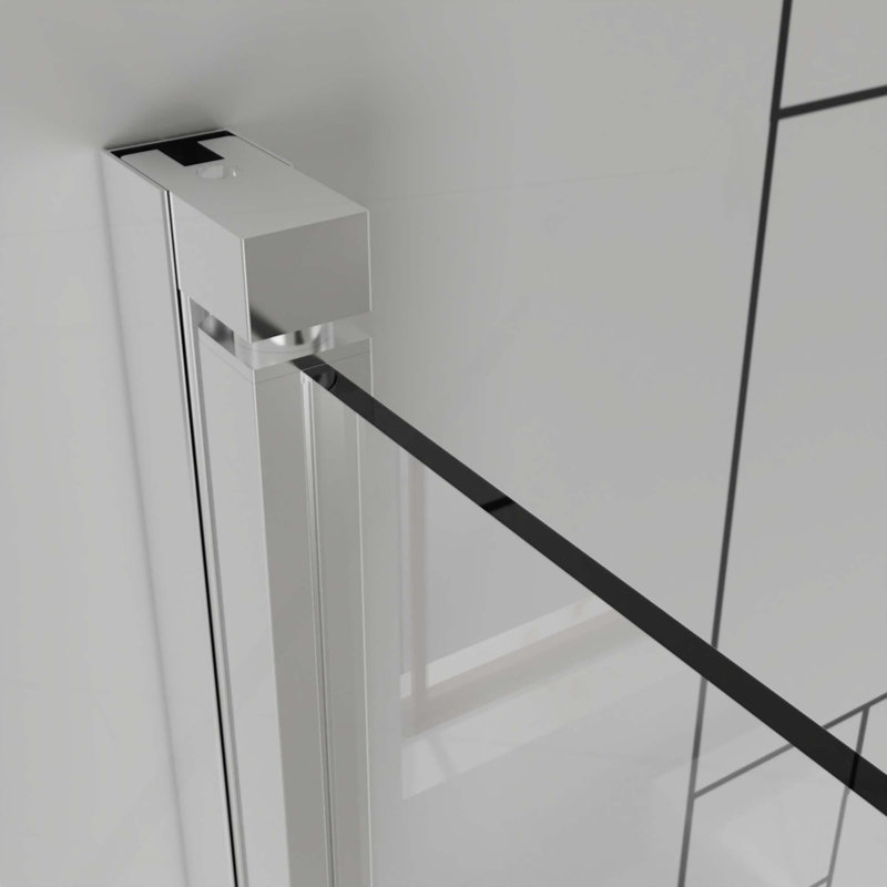 Pivot Shower Doors, Frameless Bi-Fold Swing Shower Door,1/4" (6Mm) Clear Tempered Glass, Chrome Finish Hardware, Reversible Installation