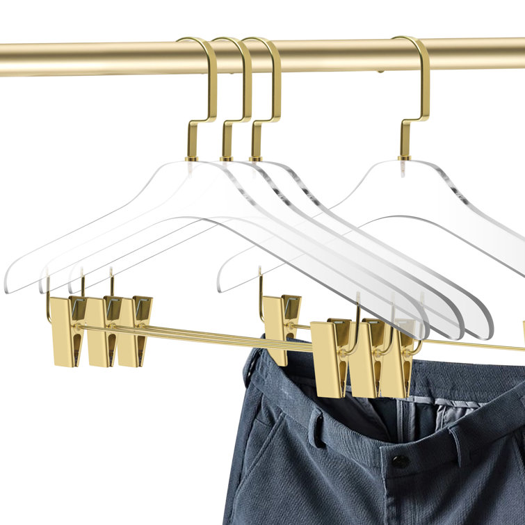Designstyles Smoke Acrylic Clothes Hangers With Pants Bar