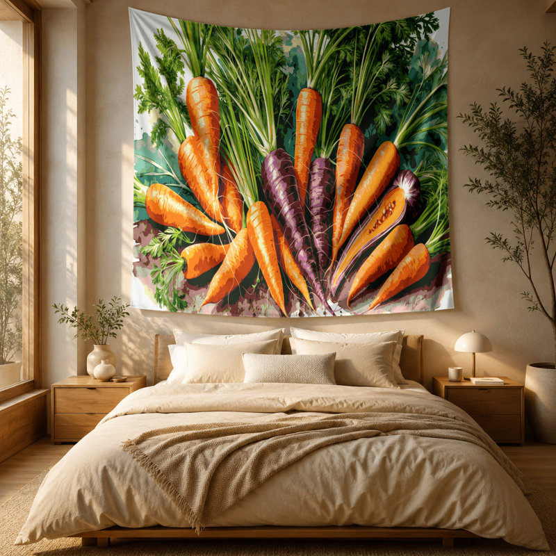 Tapisserie murale légumes carotte, 51 po x 60 po