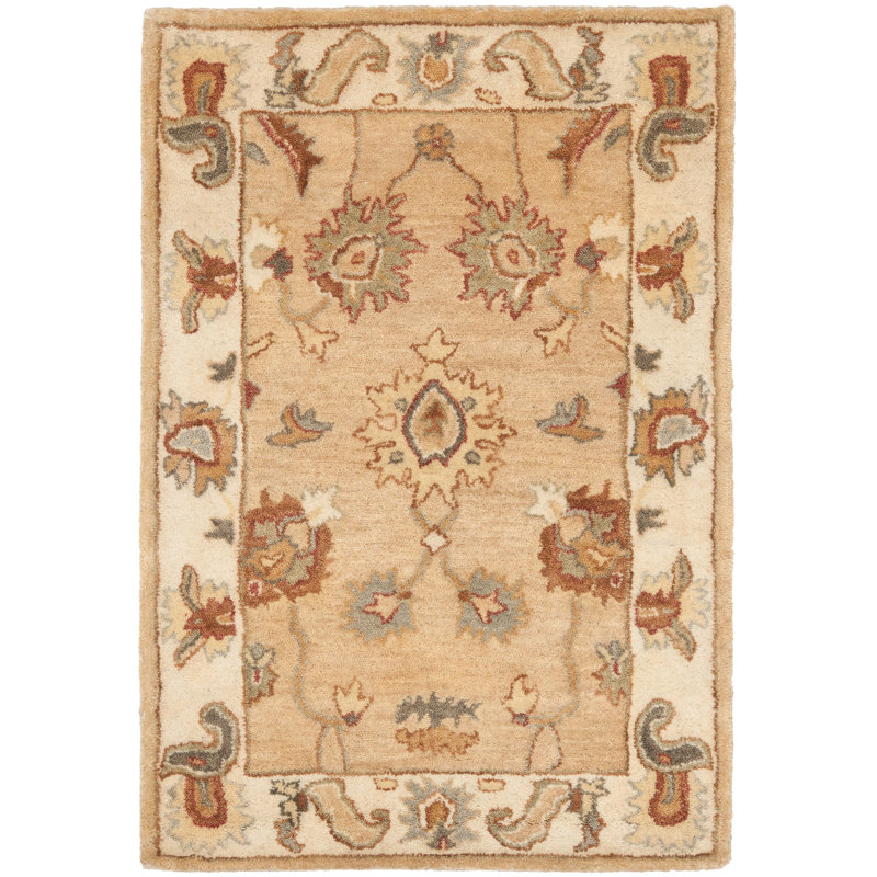 Tapis oriental en laine touffeté à la main Bulwinder, Rectangle 2 pi x 3 pi