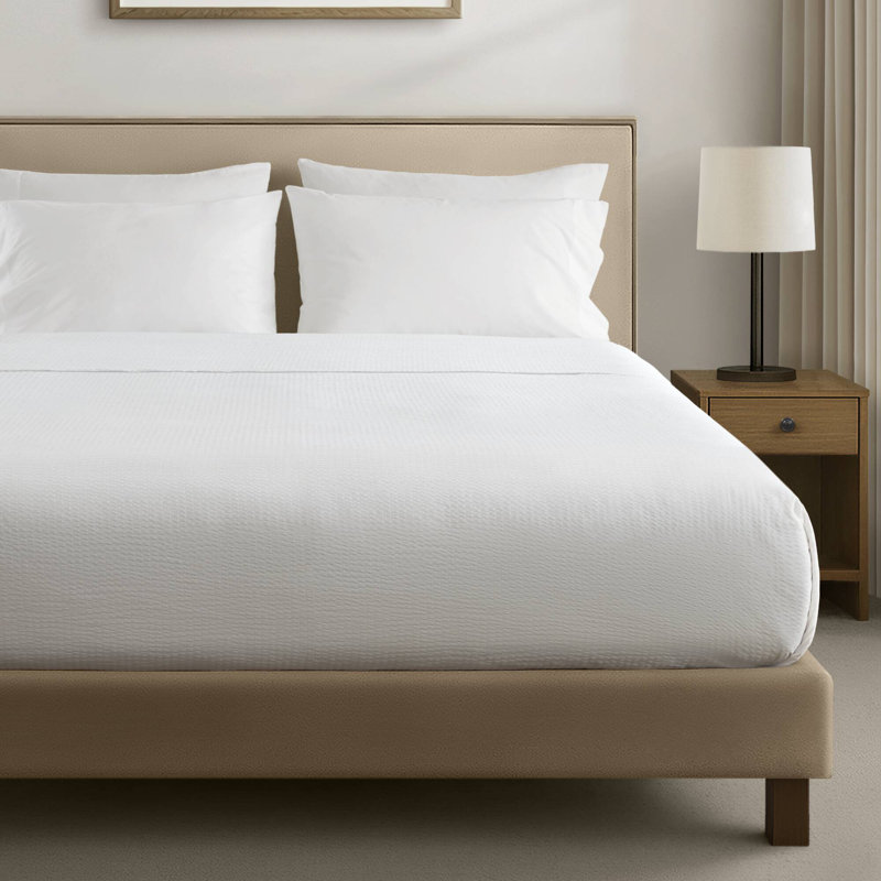 Ensemble de draps Seersucker Essential, Drap plat de taille de lit double