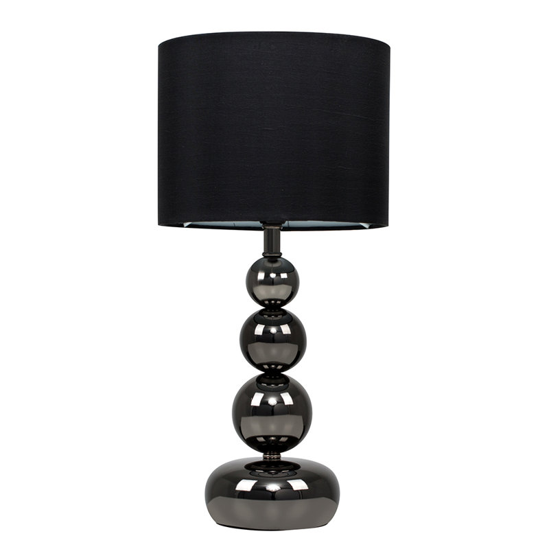 Ettinger Metal Table Lamp, Black Chrome, Black