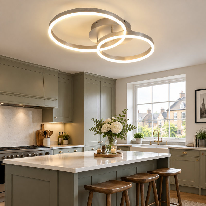 2-Light Dimmable LED Flush Mount