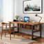 Bureau rectangulaire brun et noir en bois massif-145097269