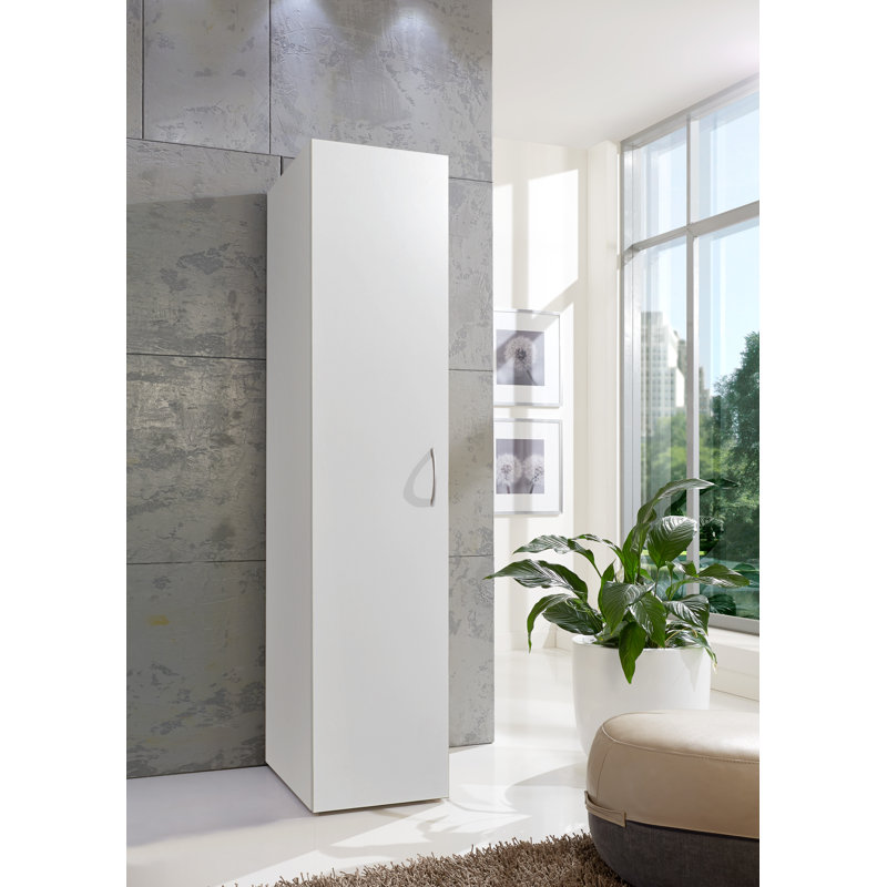 Aggi 1 Door Wood Wardrobe, 185cm H x 40cm W x 40cm D, White