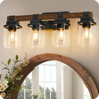 4-light Dimmable Farmhouse Vanity Lights 