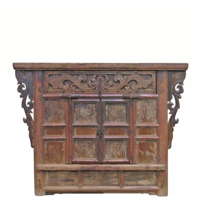Antique Carved Elm Cabinet