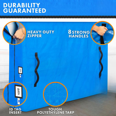 Housses de matelas pour le déplacement et le rangement (grand) Fournitures de déménagement robustes, 8 poignées robustes, fermeture à glissière solide, housse de matelas pour grand lit, housse de rangement et protège-emballage