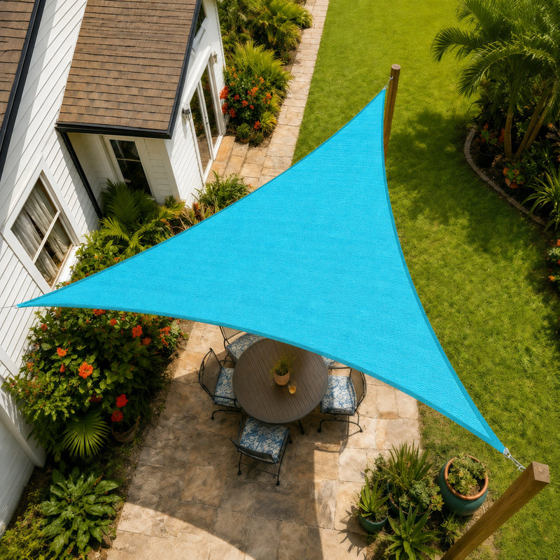 Toile d'ombrage triangulaire Amgo Customize - 200 g / m², blocage UV 95%, Sarcelle, 24 pi x 24 pi x 24 pi