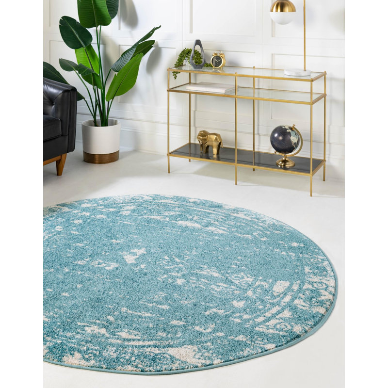 Geometric Indoor Rug, Round 10'