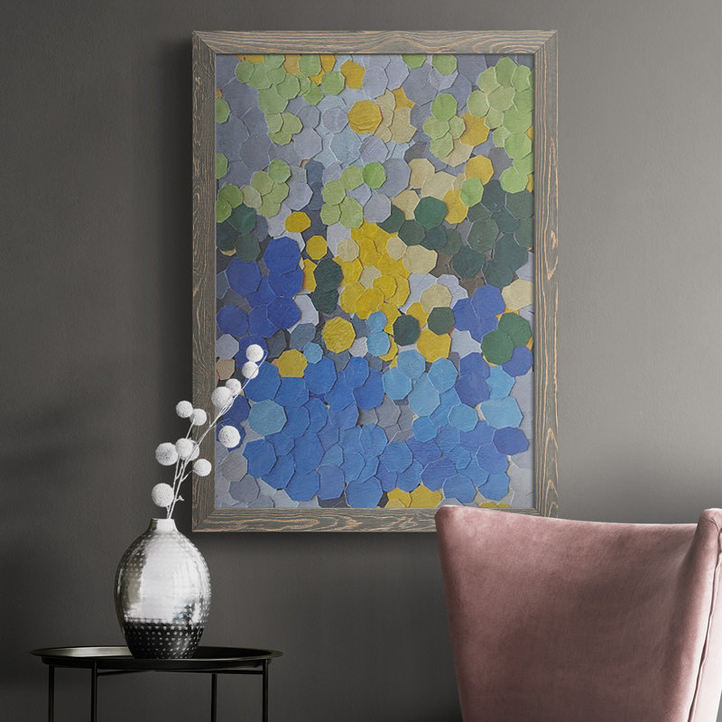 «Lake Como Garden» par Coco Good, reproduction sur toile, H 37,5 po x l 27,5 po x P 1 po, Encadré gris