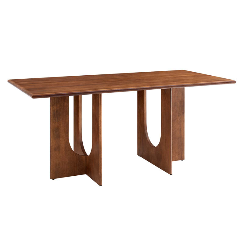 Rivian 70" Oak Mango Wood Mid-century Modern Dining Table
