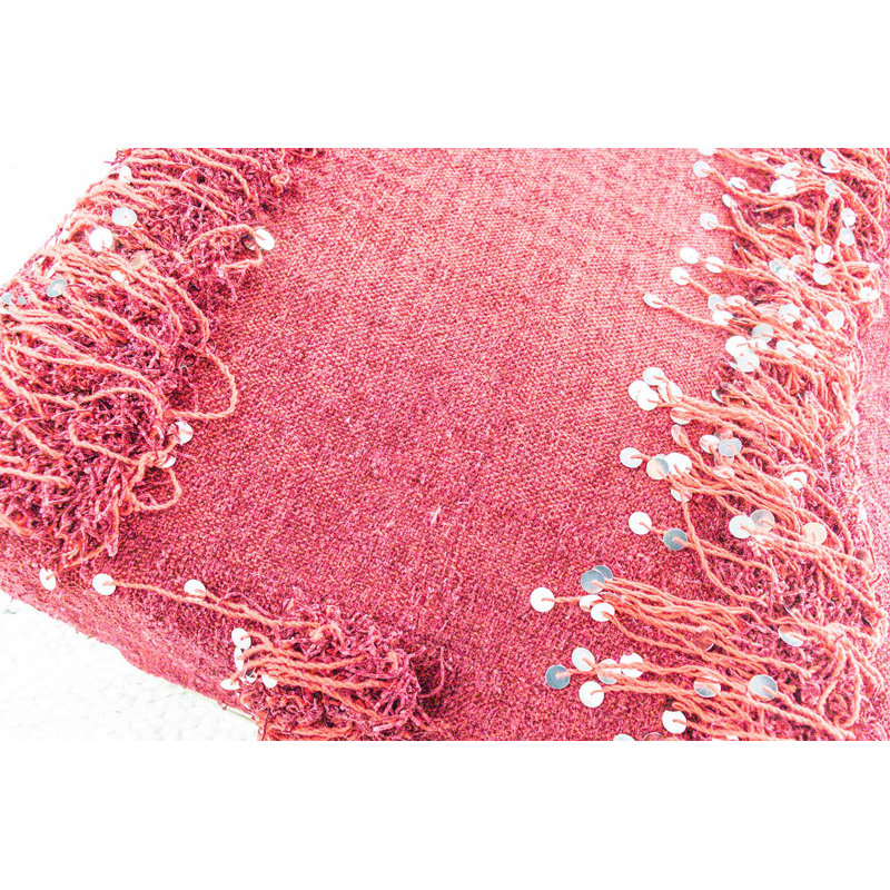 Repose-pieds Bernina, Mélange de laine et de coton rouge