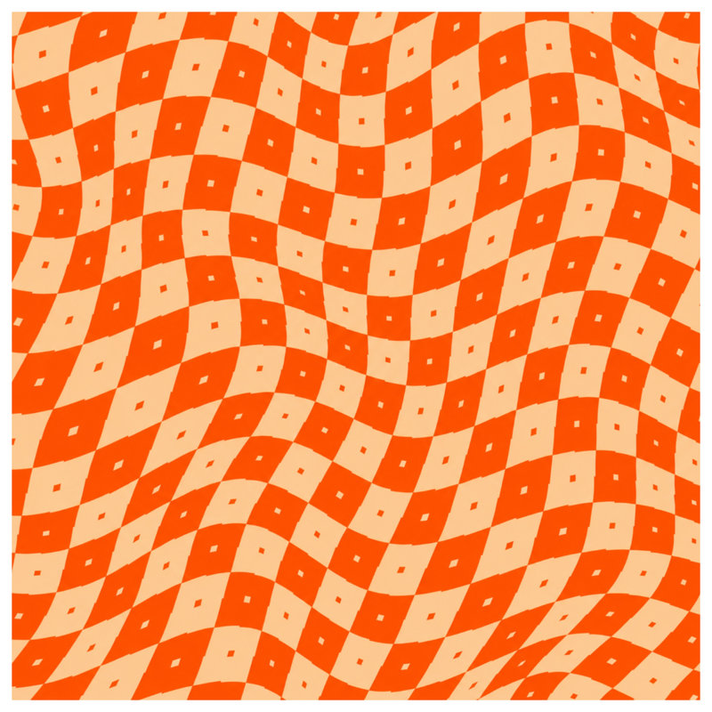 Orange Beige Checkered Blankets, 50in W x 60in H