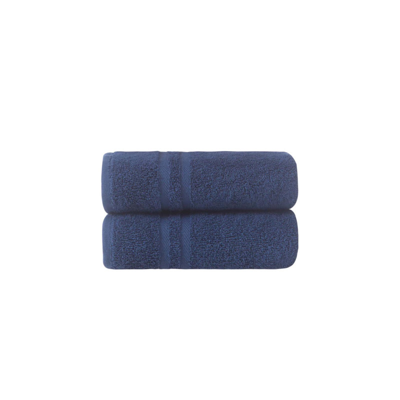 Ensemble de deux essuie-mains 16 po x 30 po en coton turc bleu marine