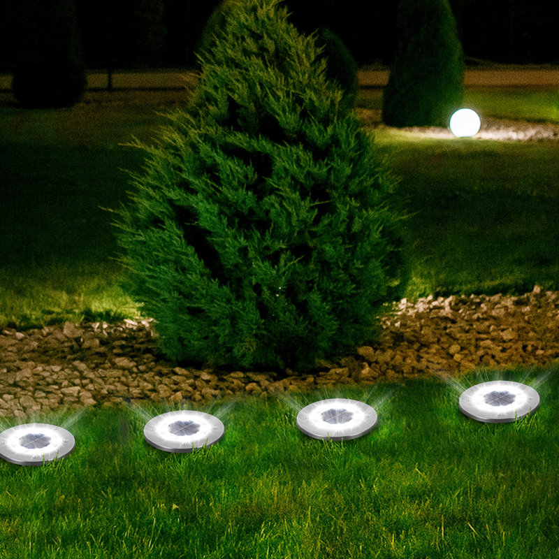 Ensemble de 16 lumières solaires de chemin à DEL 8 lumières, Argent