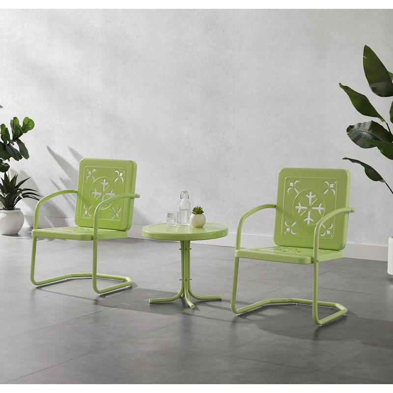 Dadi 3-piece Retro Outdoor Chair Set, Green