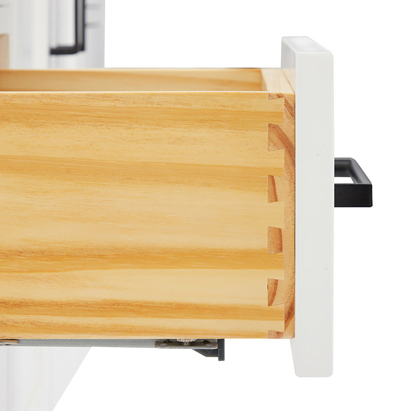42" Single Bathroom Vanity Base only, White, Matte Black