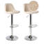 Swivel Upholstered Adjustable Height Counter Stool with Metal Frame-478110543