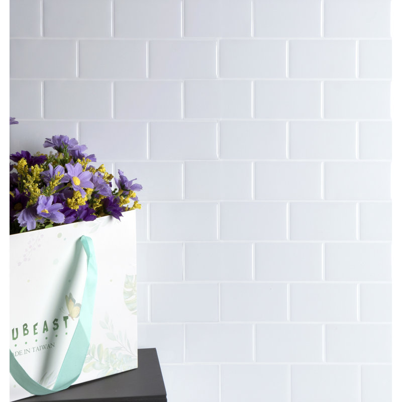 Kumail Plastic Peel and Stick Subway Tile