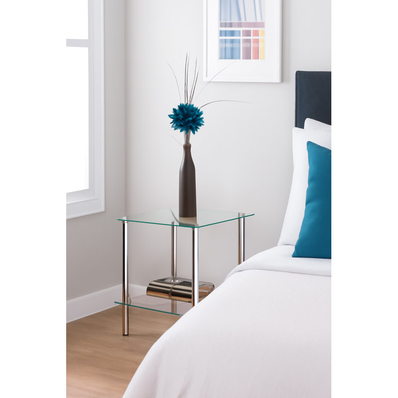Matrix Glass Top End Table, Clear