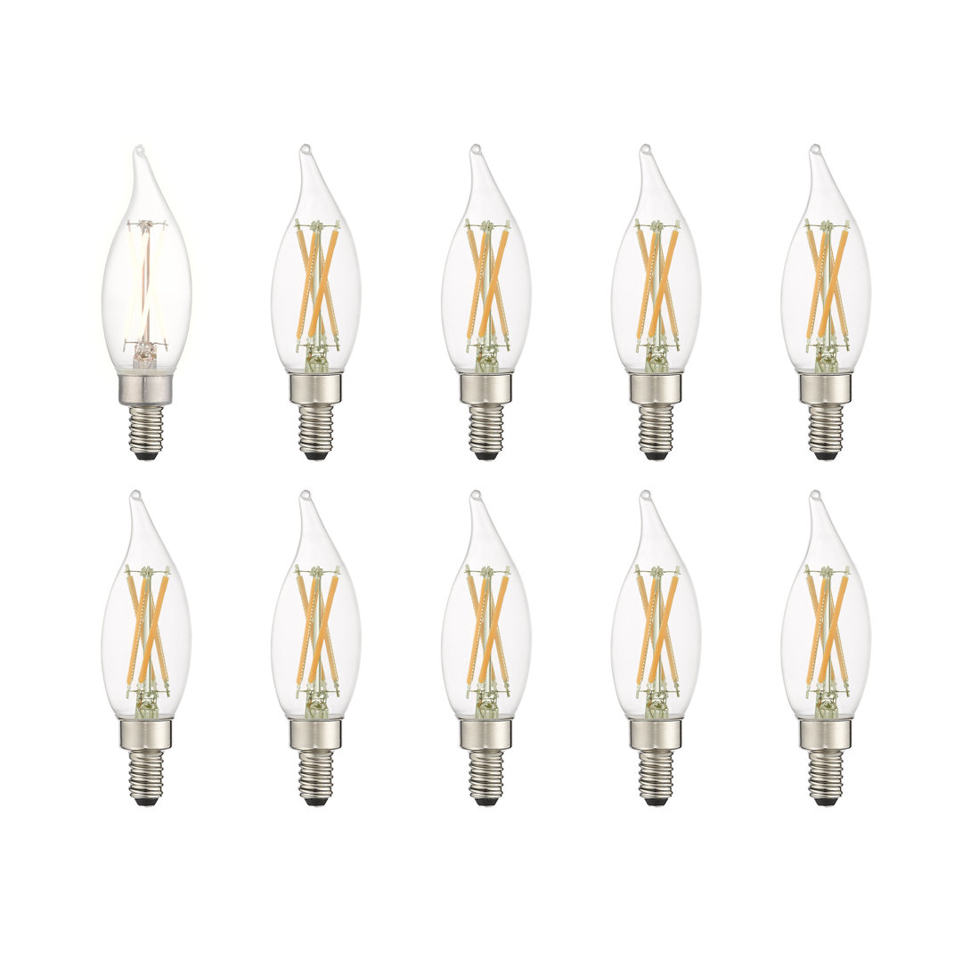 Mcswain 40 Watt Equivalent CA10 E12/Candelabra Dimmable 2700K LED Bulb (Set of 10) Symple Stuff