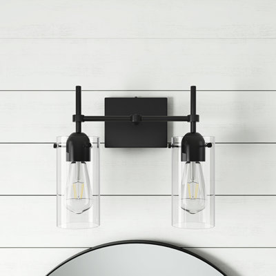 Éclairage de salle de bain noir à intensité variable 2 lumières Bohannon