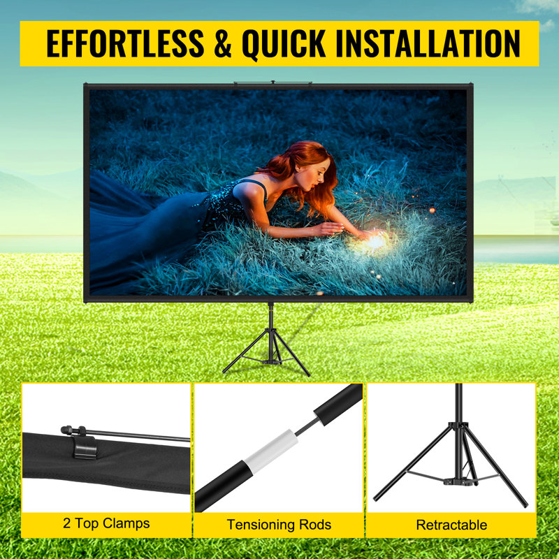 VEVOR Outdoor Portable Projector Screen Projector Screen, 50" H x 89" W