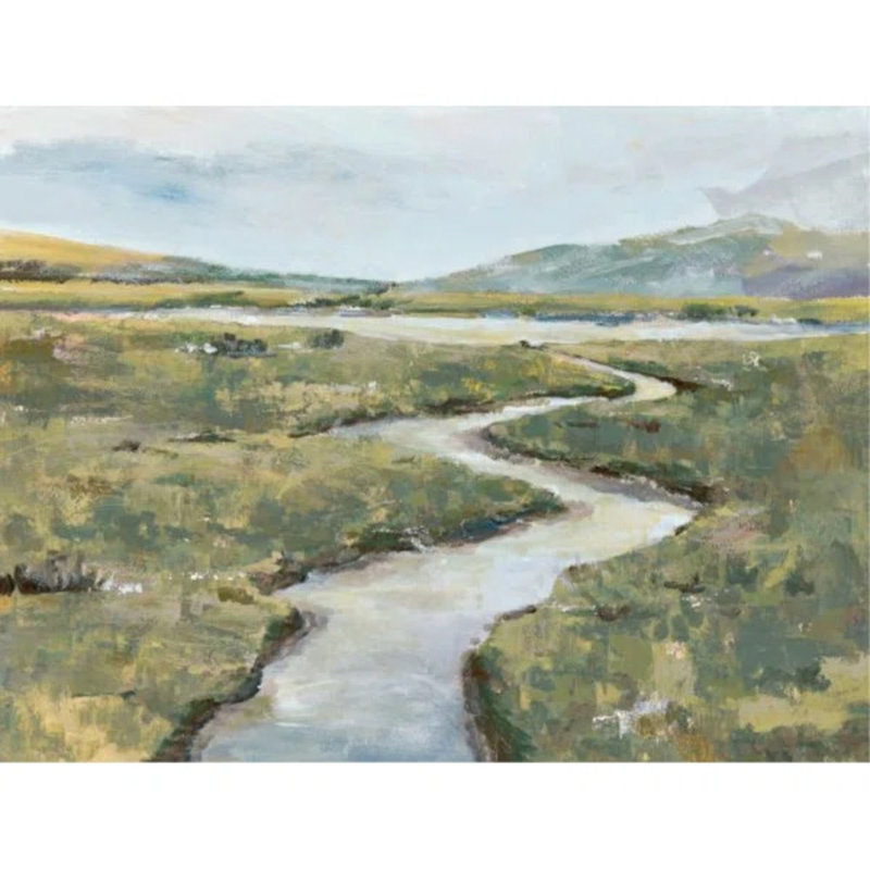 Golden Field Painting by Sara Brown, Glass Coat, 24" H x 32" W