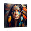 Art mural acrylique coloré femme amérindienne VII-1829361077