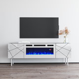 Sermet TV Stand for TVs up to 70" with Electric Fireplace Included
