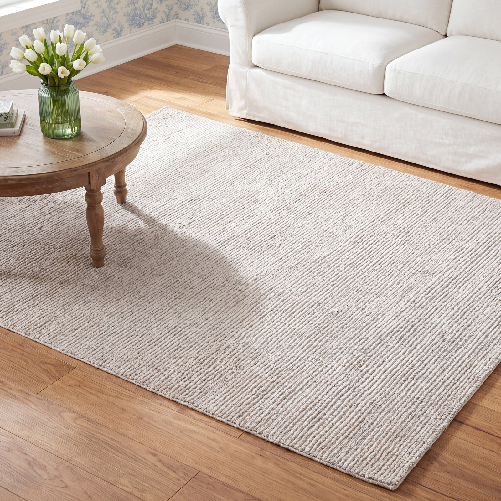 Danberry Light Gray Hand-Tufted Rug, Rectangle 5' x 8'