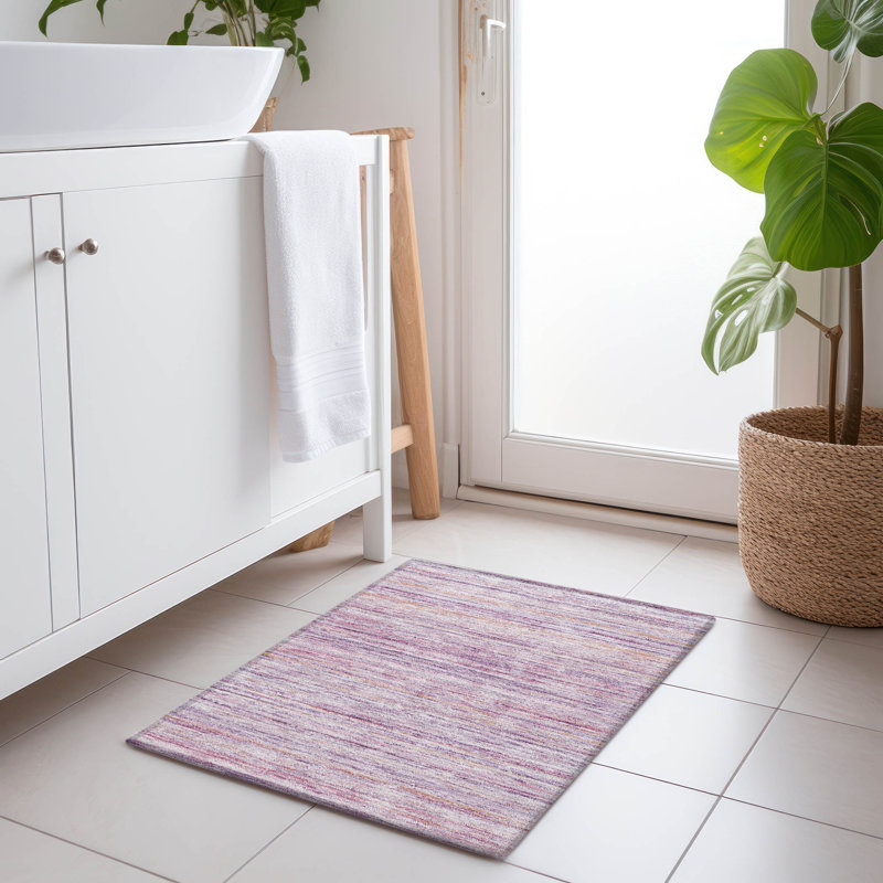 Machine Washable Indoor/Outdoor Claudian ACN1239 Mauve Rug, Rectangle 1'8" x 2'6"