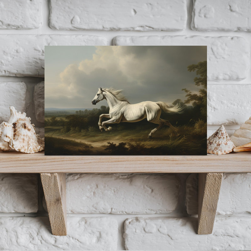 Impression d'art mural majestueux, cheval, classique, dramatique, paysage abstrait, H 12 po x l 18 po
