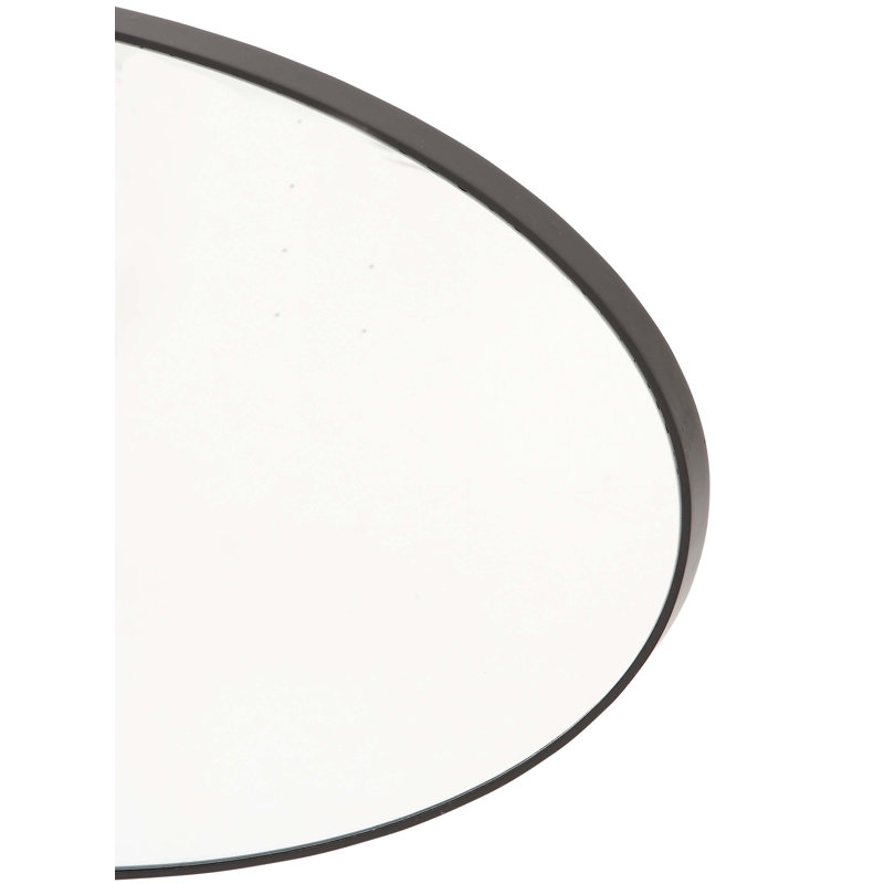 Lottie Oval Metal Framed Wall Mounted Full Length Mirror, 81cm H x 43cm W, Black