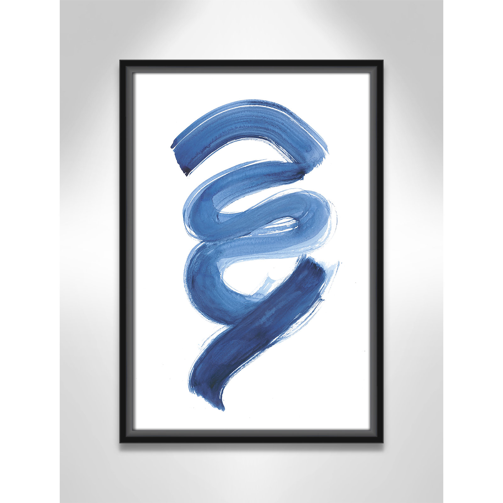 Coppola "Slinky Indigo I" Painting by Filippo Ioco, 19.5" H x 13.5" W x 2" D, Black Framed Canvas