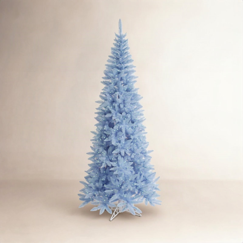 Sapin de Noël artificiel bleu ciel, H 9 pi