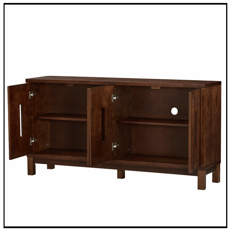 Armoire Palermo avec 4 portes et tablettes réglables, Walnut