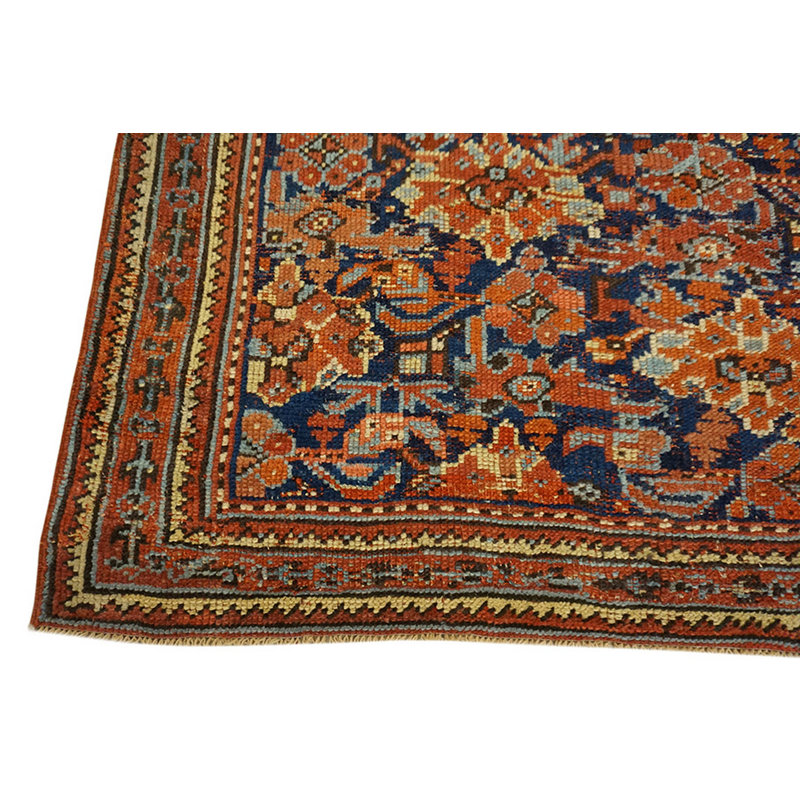 Blue Tribal Design Mid 19th Century Antique Turkish Oushak Rug
