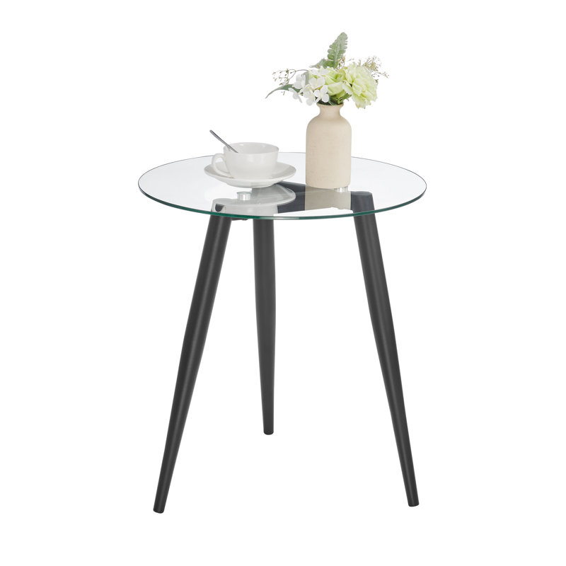 Jodianne Glass Top End Table, Black