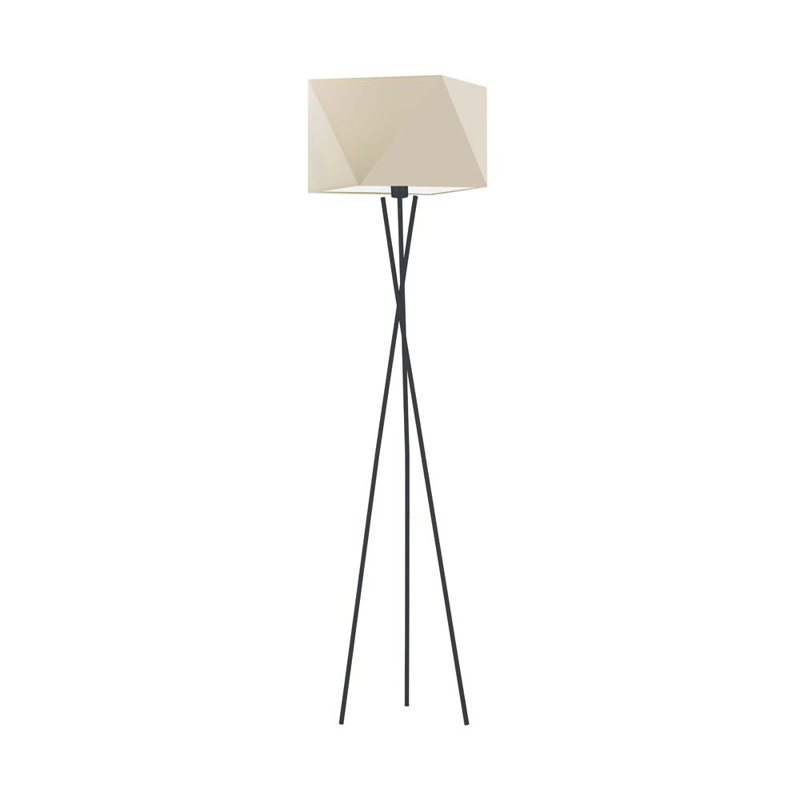 Ayane 163cm Tripod Floor Lamp, Ecru, Black