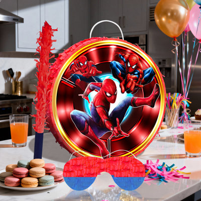 Spiderman Pinata,4Pcs Spiderman Round Pinata Set