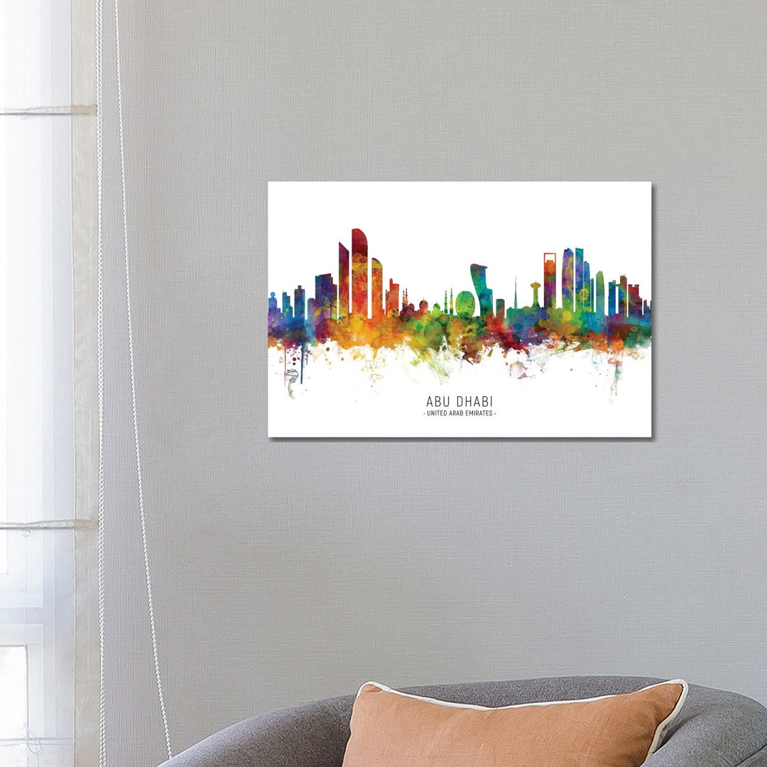 Abu Dhabi Skyline by Michael Tompsett - Wrapped Canvas Painting