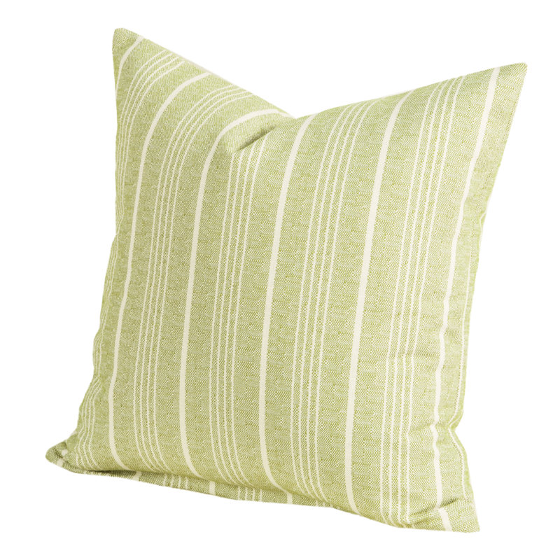 Pierre Striped Outdoor Throw Pillow, 16" H x 16" W x 6" D, Apple - Green