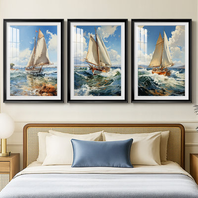 NAUTICAL Series CCSCXXV - Impression sur mesure encadrée de qualité supérieure - 3 pièces